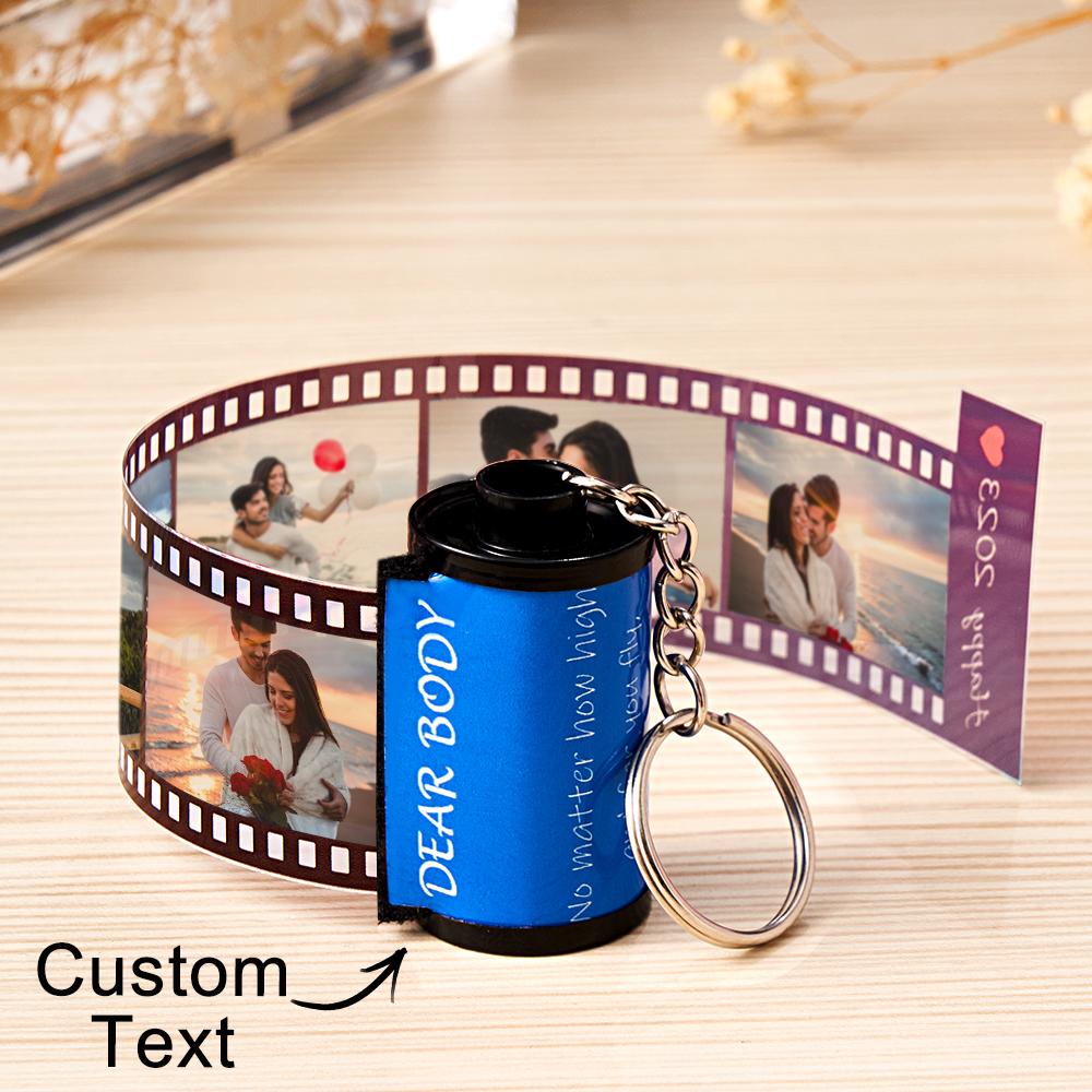 Personalised Photo Film Keychain | Custom Text Couple's Gift