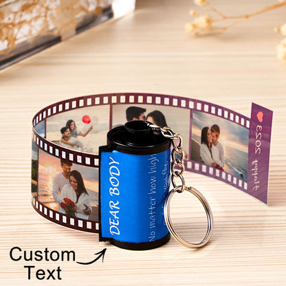 Personalised Photo Film Keychain | Custom Text Couple's Gift