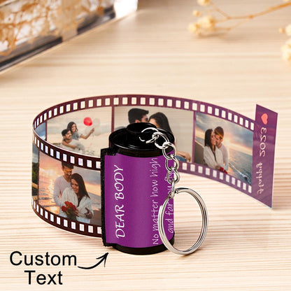 Personalised Photo Film Keychain | Custom Text Couple's Gift