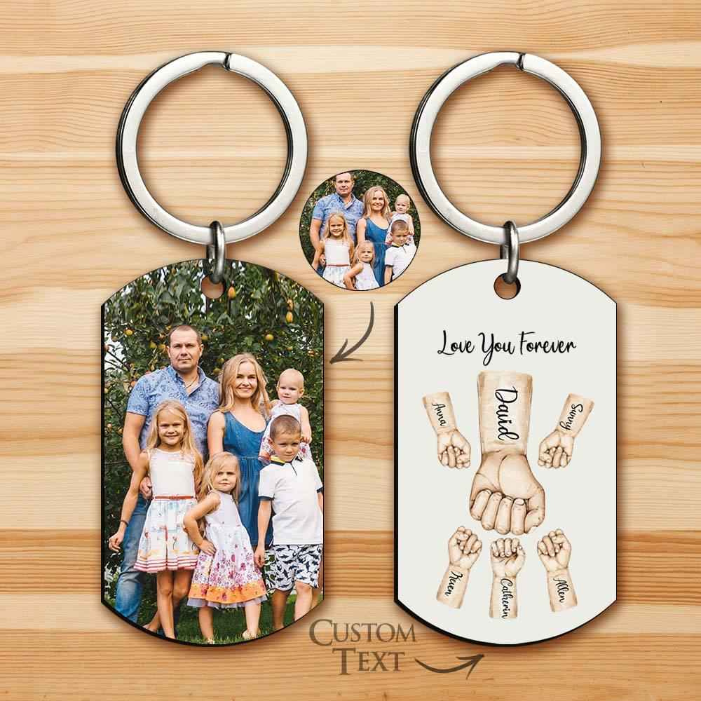 Custom Bump Keychain Best Dad Ever Keychain Photo Keyring Father's Day Gift