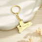 Personalised wolf family keyring showing children's names engraved — engraved keyring for family, perfect present for grandparents or parents