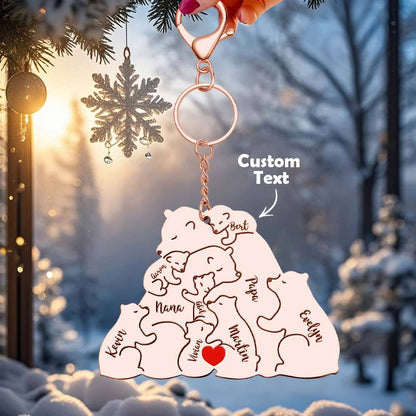 Personalised stainless steel keyring alongside measuring guide to show size options