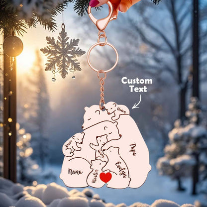 Personalised family keepsake displayed on a set of keys – ideal anniversary gift