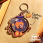 Personalised Hallowmas acrylic keyring with a funny face design; 7.3 x 6.5 cm novelty keyring, ideal gift