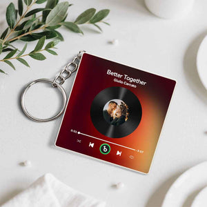 Personalized Photo Music Keychain Music Box Bag Charm That Plays Music Without Cell Phone Anniversary Gifts