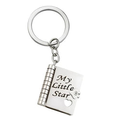 Personalised 'My Little Star' Book Locket Keychain - Engraved Message Gift for Daughter
