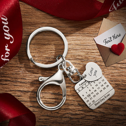 Personalised Engraved Calendar Keychain | Save The Date Wedding Gift