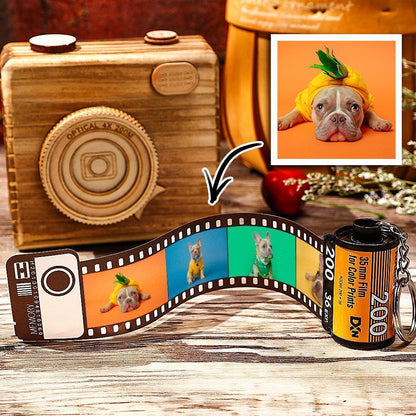 Personalised Camera Film Roll Keychain | Custom Photo Gift for Him