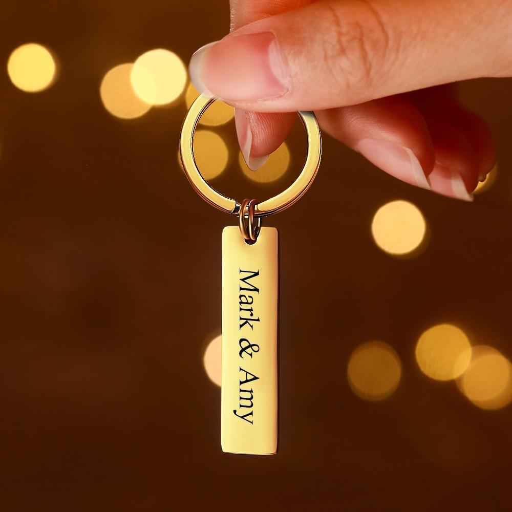 Custom Engraved Keychain QR Code Keychain With Name Audio Gifts