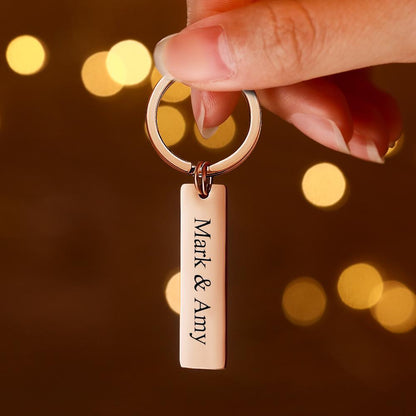 Close-up of heart-shaped engraved QR code keyring showing polished finish and crisp engraving — durable custom audio keepsake