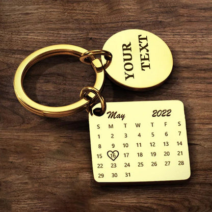 Personalised Calendar Keychain - Custom Date Photo Gift for Couples