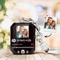 Scannable music code engraved in a personalised crystal keyring, a bespoke music keyring that plays a song when scanned