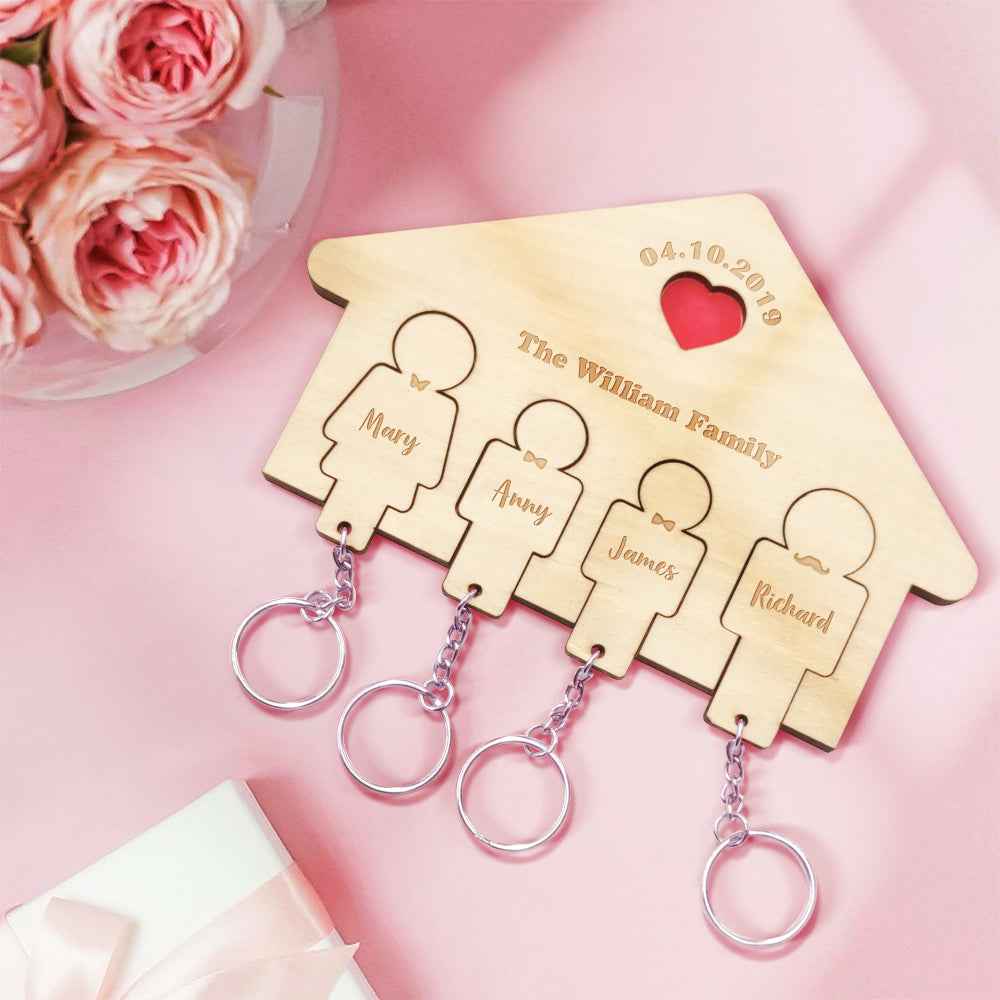 Custom Name Keychain Holder Personalized Keychain Home Decorative Gift for Family