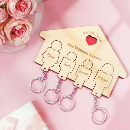 Custom Name Keychain Holder Personalized Keychain Home Decorative Gift for Family