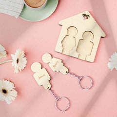 Custom Wooden Name Key Holder Personalized Keychain Home Decorative Gift for Couple