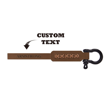 Personalised engraved leather car keyring on genuine leather with clear custom engraving, minimal handcrafted keychain ideal personalised men's gift