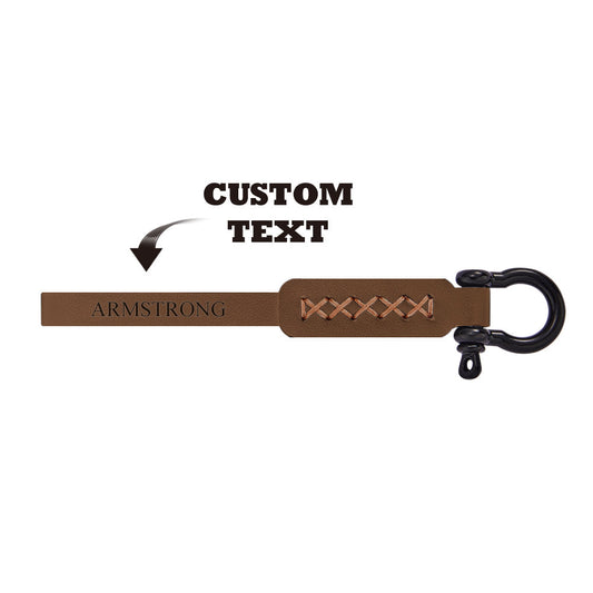 Personalised engraved leather car keyring on genuine leather with clear custom engraving, minimal handcrafted keychain ideal personalised men's gift