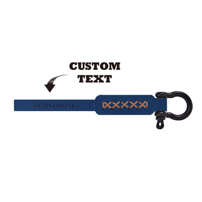 Stylish personalised leather keyring front view highlighting neat engraving and simple masculine design, perfect groomsman or Father’s Day gift
