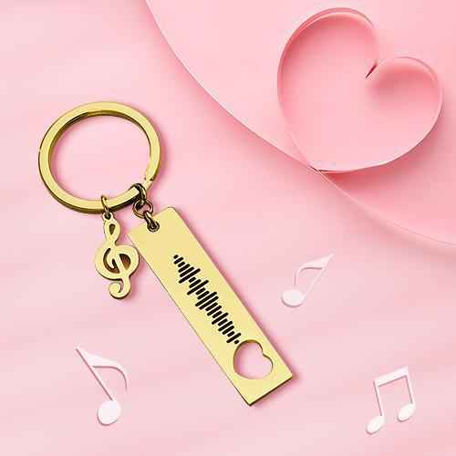 Custom Scannable Music Code Keychain with Muisc Note