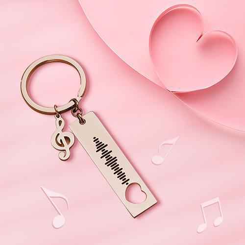 Custom Scannable Music Code Keychain with Muisc Note