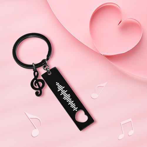 Custom Scannable Music Code Keychain with Muisc Note