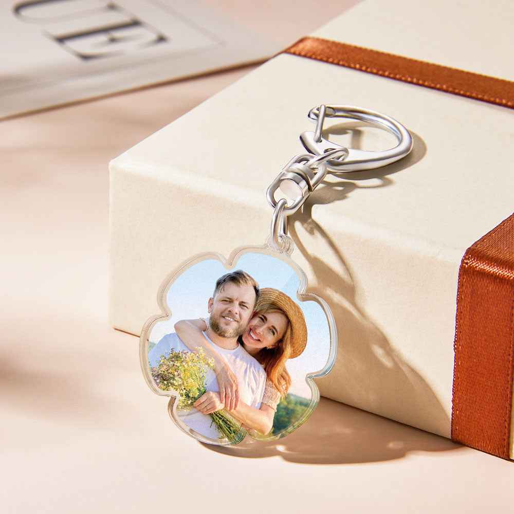 Custom Photo Flower-shaped Keychain Personalized Petal Acrylic Pendant Gifts for Girls