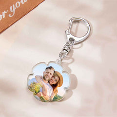 Custom Photo Flower-shaped Keychain Personalized Petal Acrylic Pendant Gifts for Girls