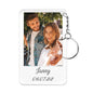 Personalised photo keychain close-up showing a high-resolution custom photo encased in a durable rectangular keyring with metal split ring — ideal custom photo keyring gift for birthdays, anniversaries or memorials