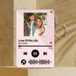 Alternate colour Scannable Music Keyring with high-resolution photo and clear scannable music code — personalised photo gift and music keepsake for special occasions