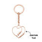 Interlocking double heart metal keyring with robust split ring – engraved name gift for anniversaries and Valentine’s Day