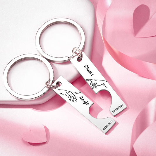 Personalised Spotify Code Keychain - Engraved Stainless Steel Music Gift for Couples
