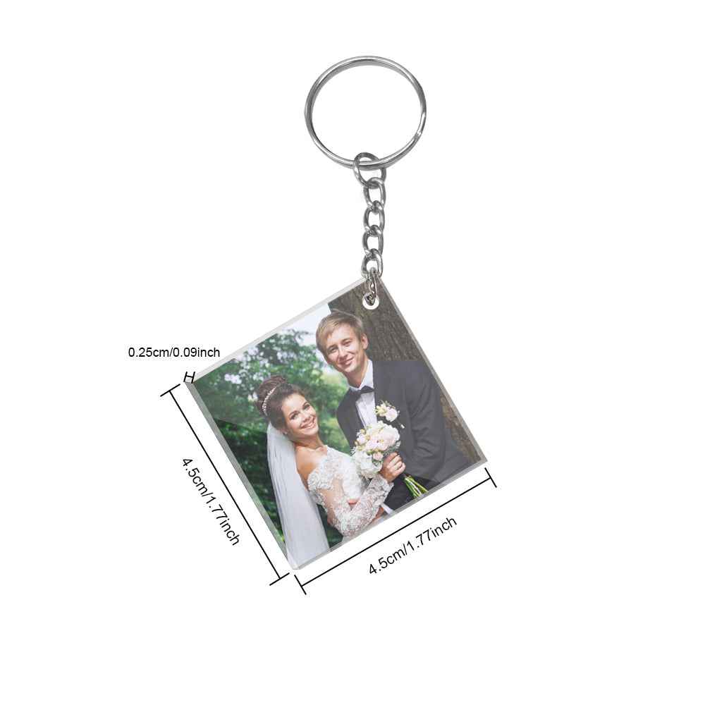 Custom Double Sided Acrylic Calendar Keychain Personalized Photo Keychain Birthday Christmas Gift for Lover