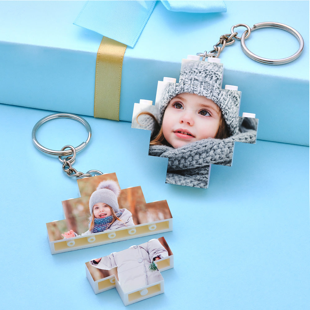 Diamond-shaped personalised photo keyring with metal attachment and baby image – ideal wedding favour, teacher gift or memorial keepsake