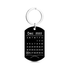 Personalised Photo Calendar Keychain - Custom Date Gift For Couples