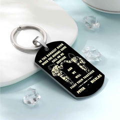 Call On Me Brother Engraved Tag Keychains In The Darkest Hour Gift For Brothers & Friends