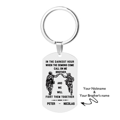 Personalised Call On Me Brother Engraved Tag Keychain | Thoughtful Gift