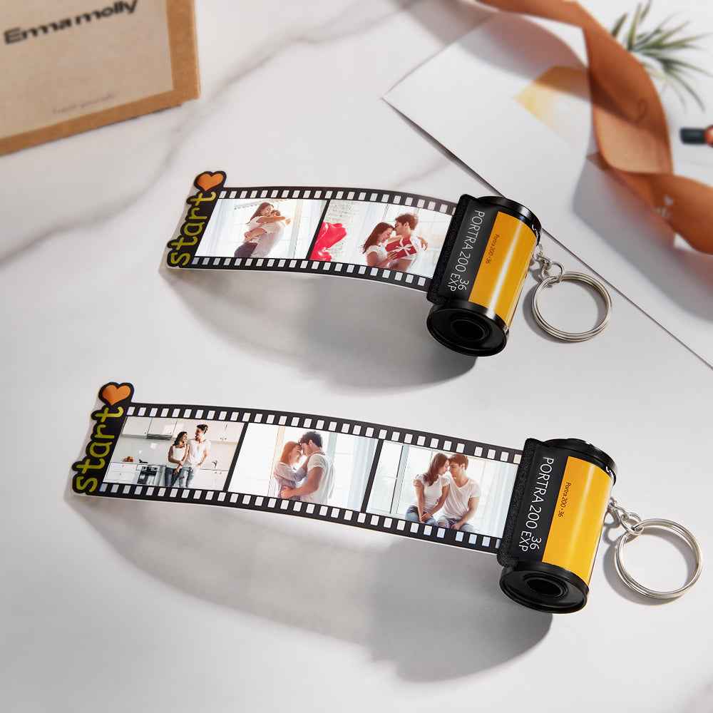 Custom Photo Film Roll Keychain Personalized Vintage Roll Keychain Anniversary Gift