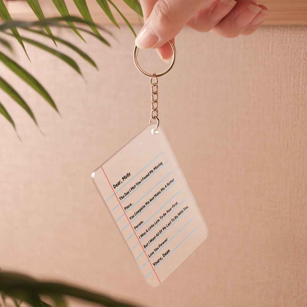 Custom Acrylic Love Letter Keychain Valentine's Day Gift For Boyfriend