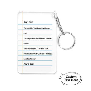 Custom Acrylic Love Letter Keychain Valentine's Day Gift For Boyfriend
