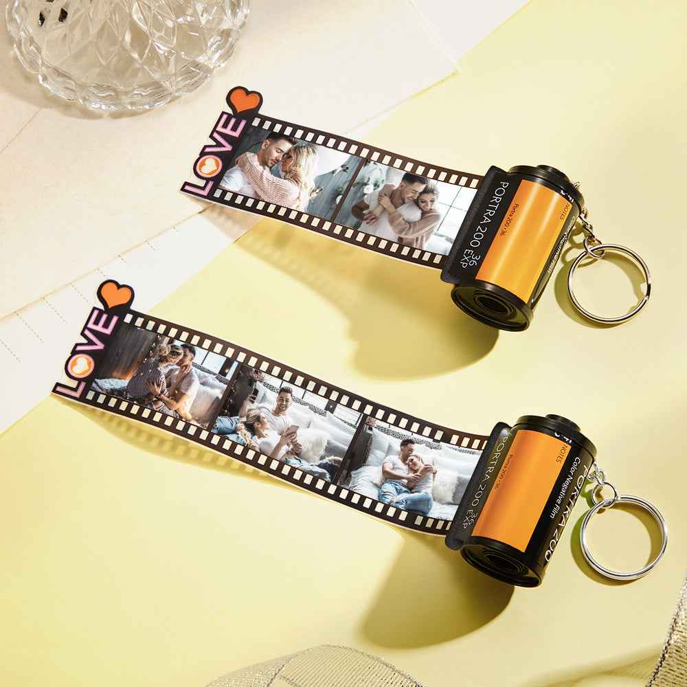 Custom Photo Film Roll Keychain Personalized Love Camera Roll Keychain Anniversary Gifts