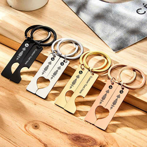 Best Gift For Friend 2 Personalized Music Code Keychain | Heart Cut Out Keychain