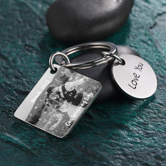Personalised Photo Engraved Silver Keyring Calendar | Unique Anniversary Gift