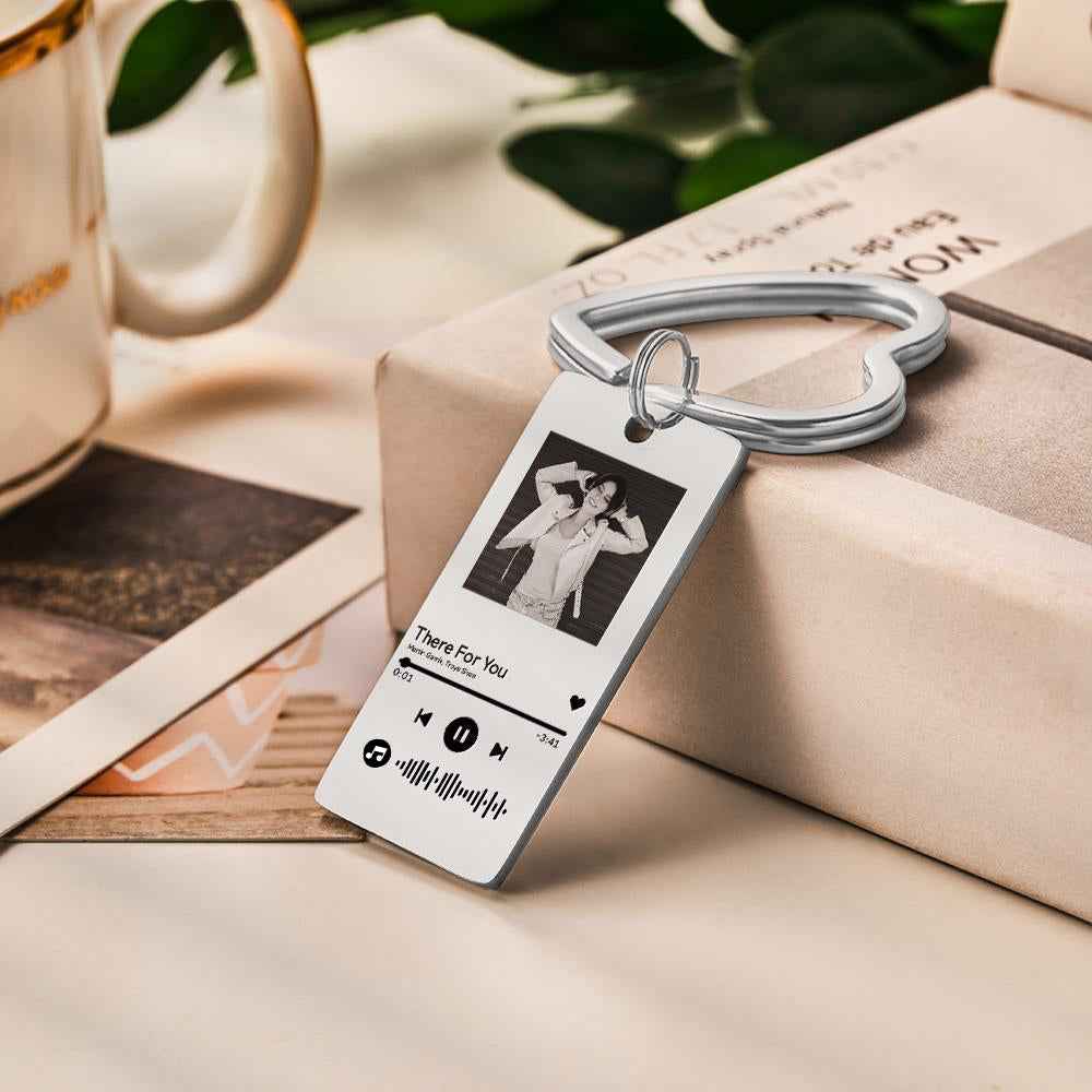 Custom Photo Scannable Code Keychain Music Keychain-Best Gifts