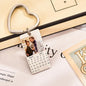 Silver stainless steel personalised calendar photo keyring showing a clear printed portrait and mini calendar — custom calendar keychain keepsake