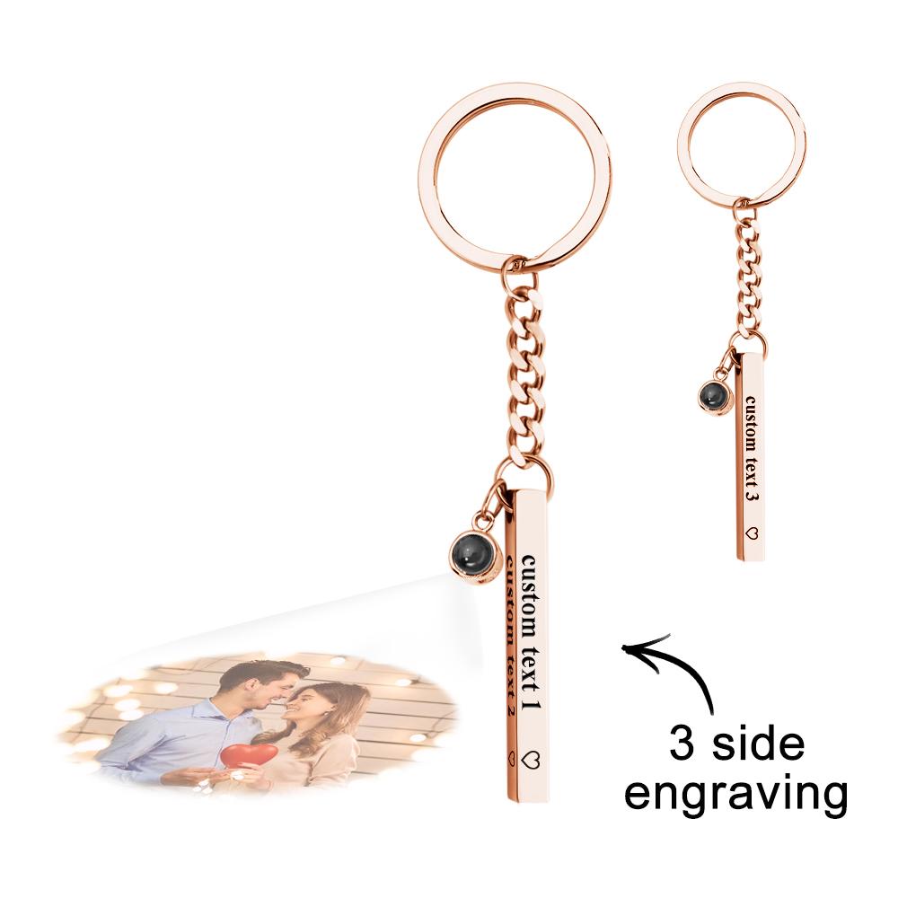 Detailed view of the personalised engraving on the steel cube pendant, suitable for names, short quotes or signatures – engraved cube pendant keychain