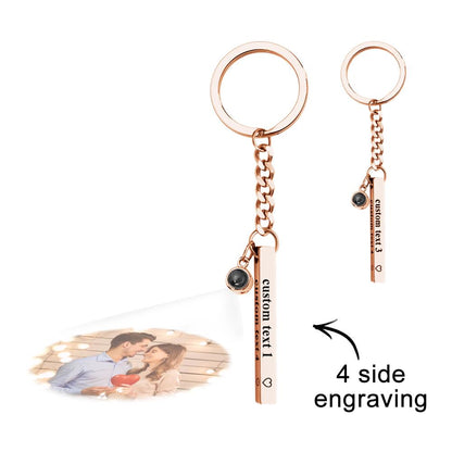 Lifestyle shot of the personalised keyring attached to keys to show practical use and gift suitability for weddings, Mother’s Day or memorial keepsakes