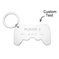 Personalised gamepad keyring front view – engraved gamer keychain with custom text, ideal personalised gift for couples and gaming fans