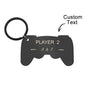 Personalised gamepad keyring on a set of keys – funny engraved gamer keychain perfect for couples, friends and teens