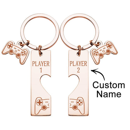 Retro game console-shaped engraved keyring in detailed finish, robust materials for everyday use — personalised gift for gamers