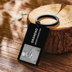 Personalised Memorial Photo Keychain with Custom Text & Spotify Code